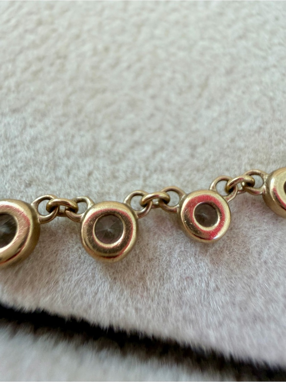 Genuine Diamond station necklace with bezel set natural diamonds and 14K gold. - Picture 5 of 9
